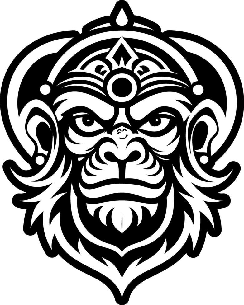 A solid style icon of hanuman god symbol vector
