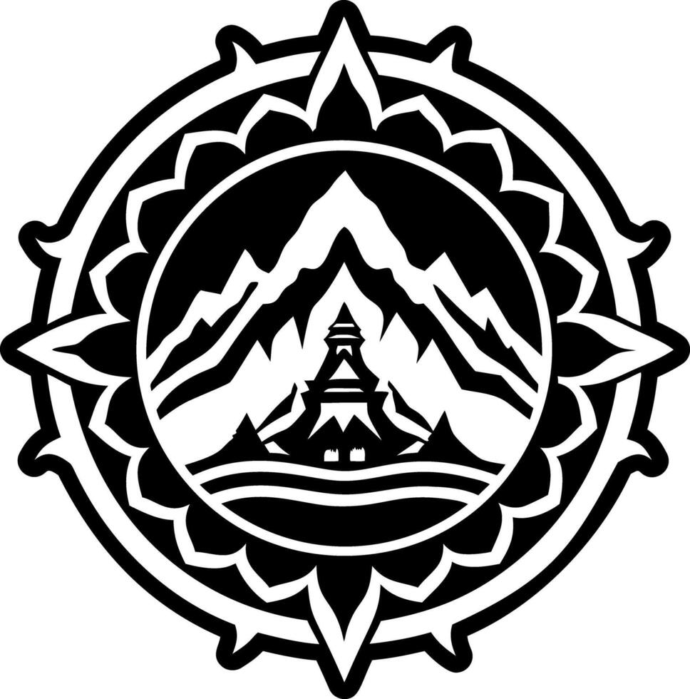 A glyph style icon of mount kailash symbol vector