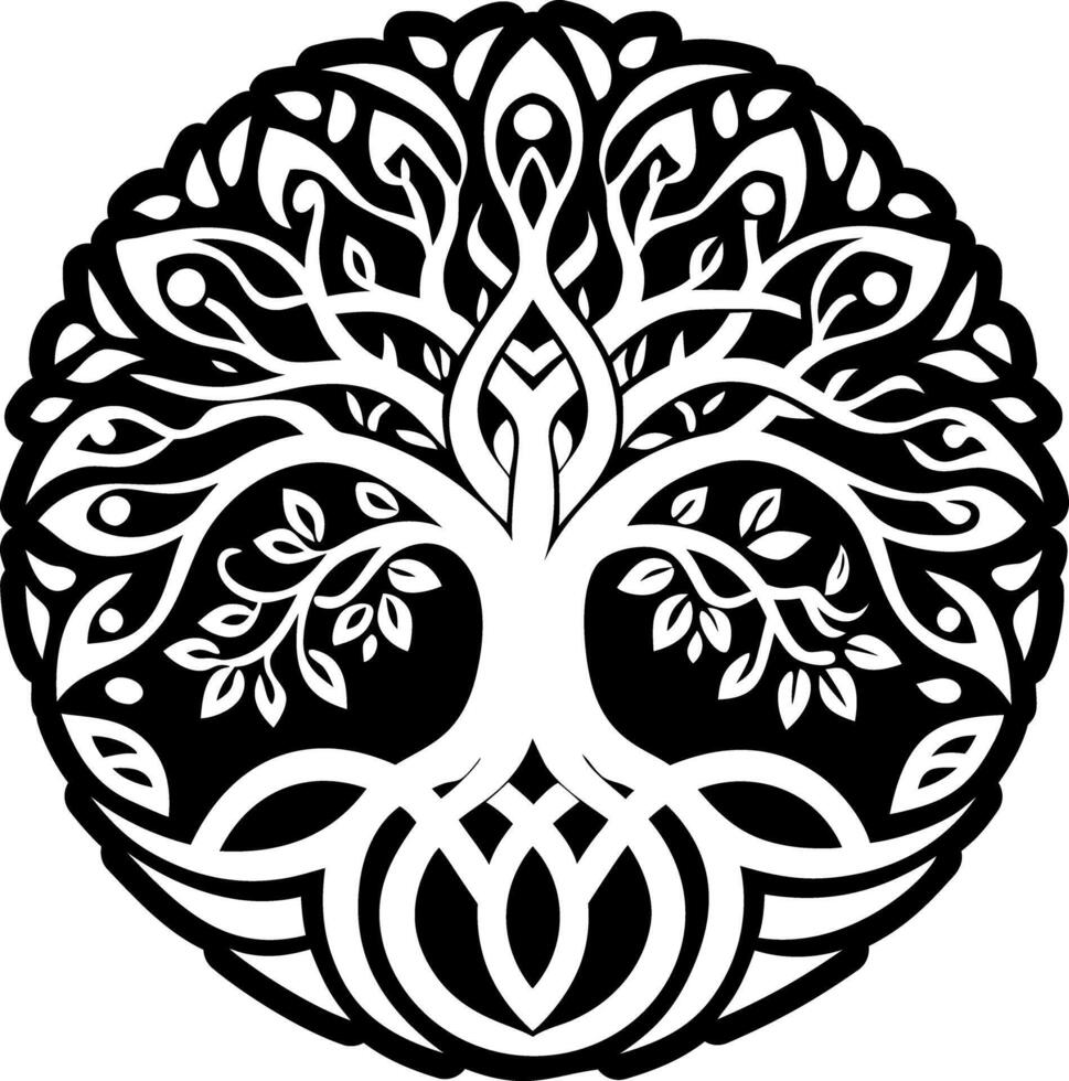A filled style icon of banyan tree symbol vector