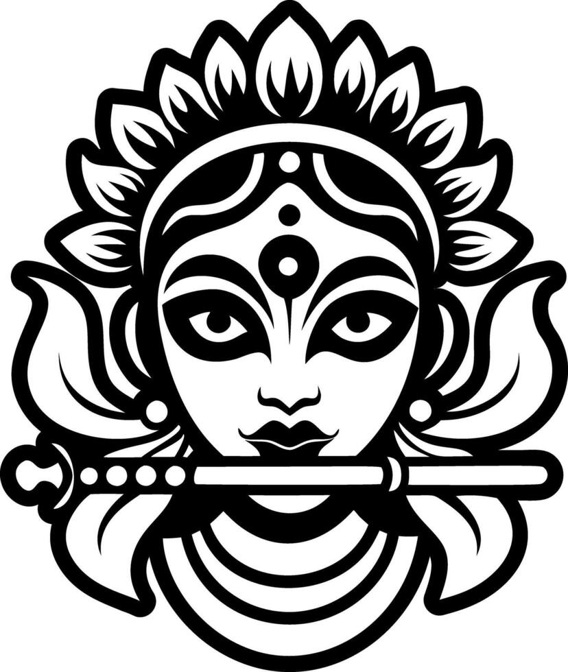 A solid style icon of krishna flute symbol vector