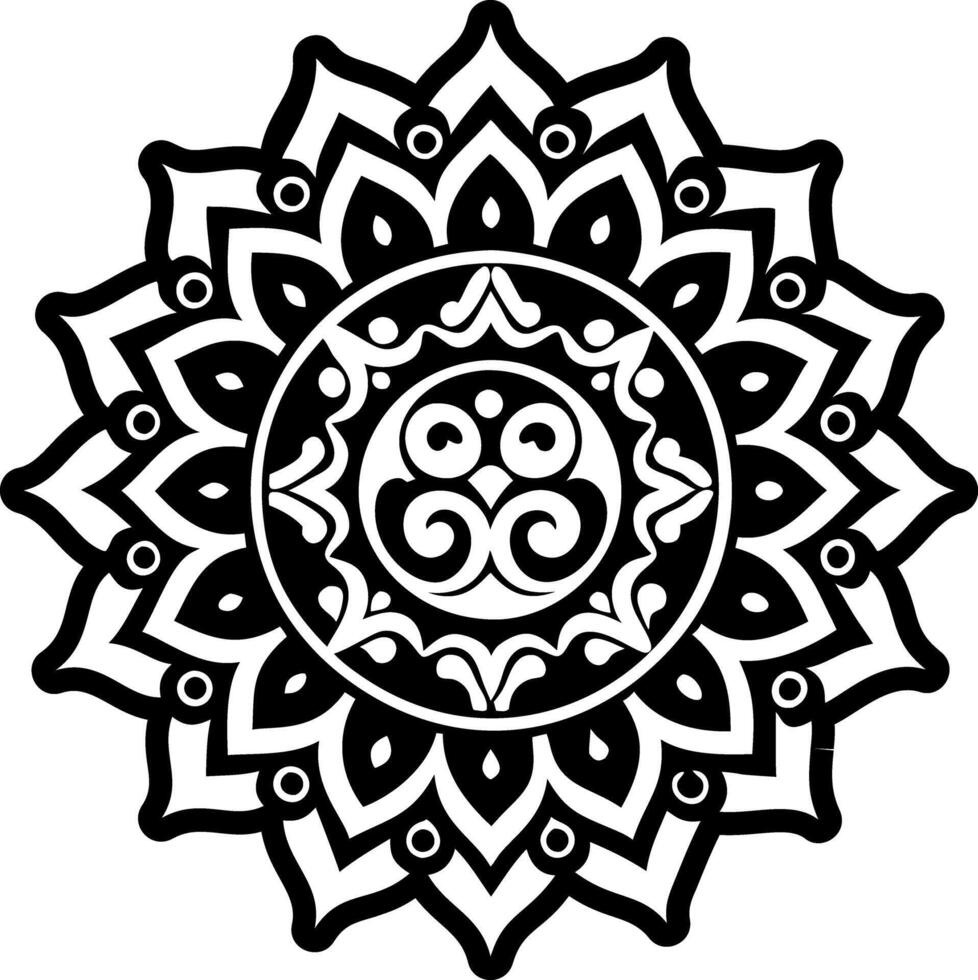 A glyph style icon of sacred mandala symbol vector