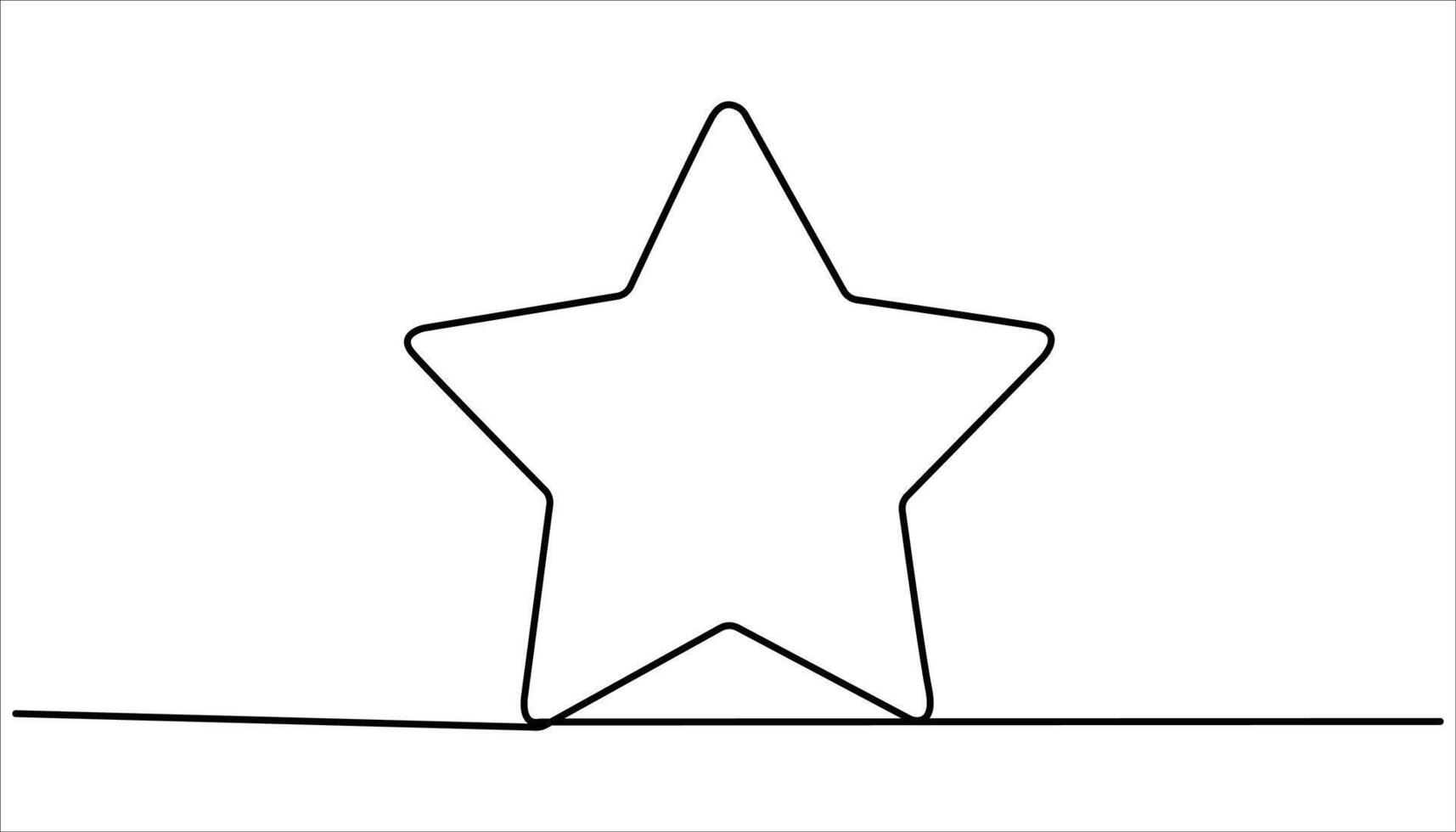 Star icon continuous one line drawing illustration. vector
