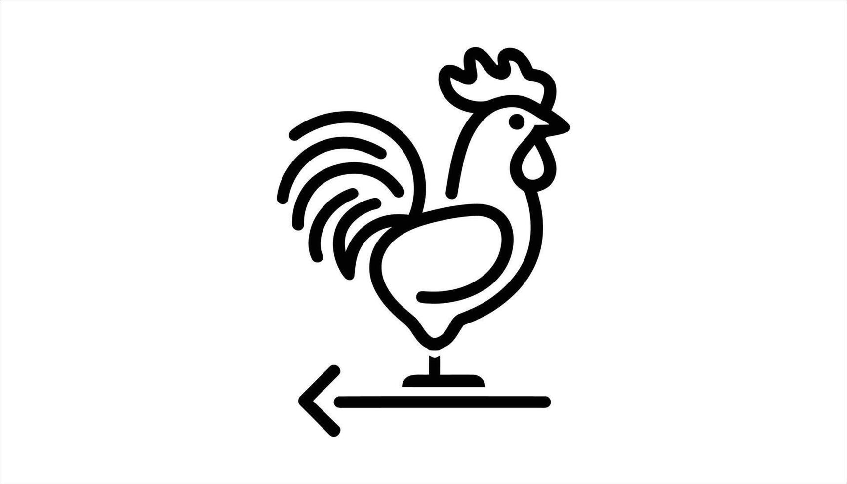 Rooster Weathervane Icon. Farm, Wind Direction, and Weather Symbol. vector