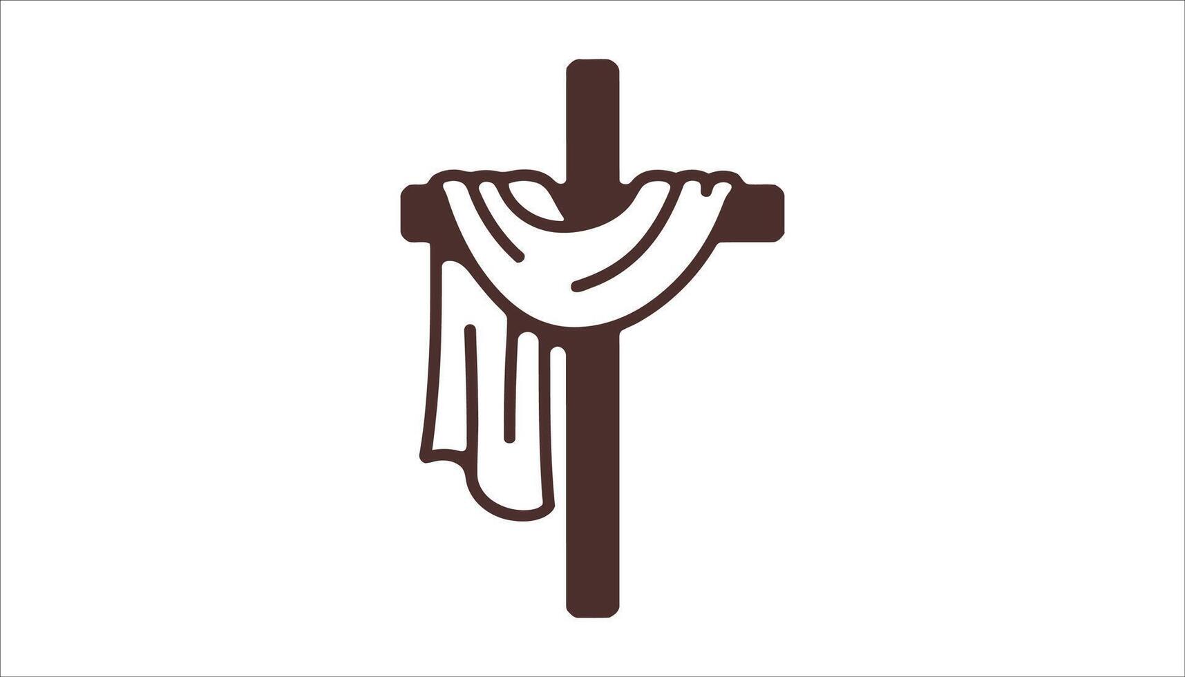 Christian Cross with Cloth Symbol Clipart vector
