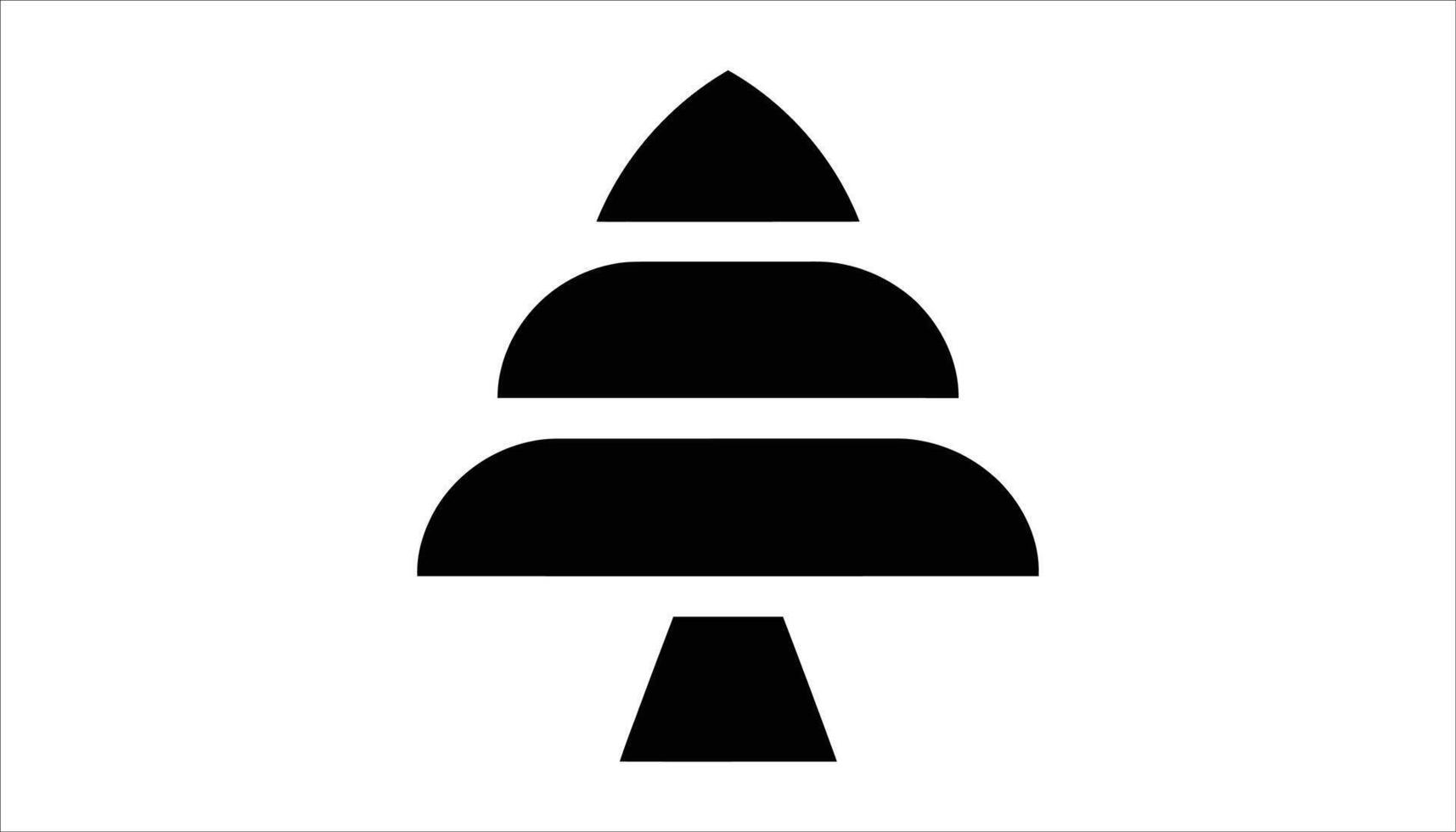 Pyramid Shape Icon. Abstract Stacked Design. vector