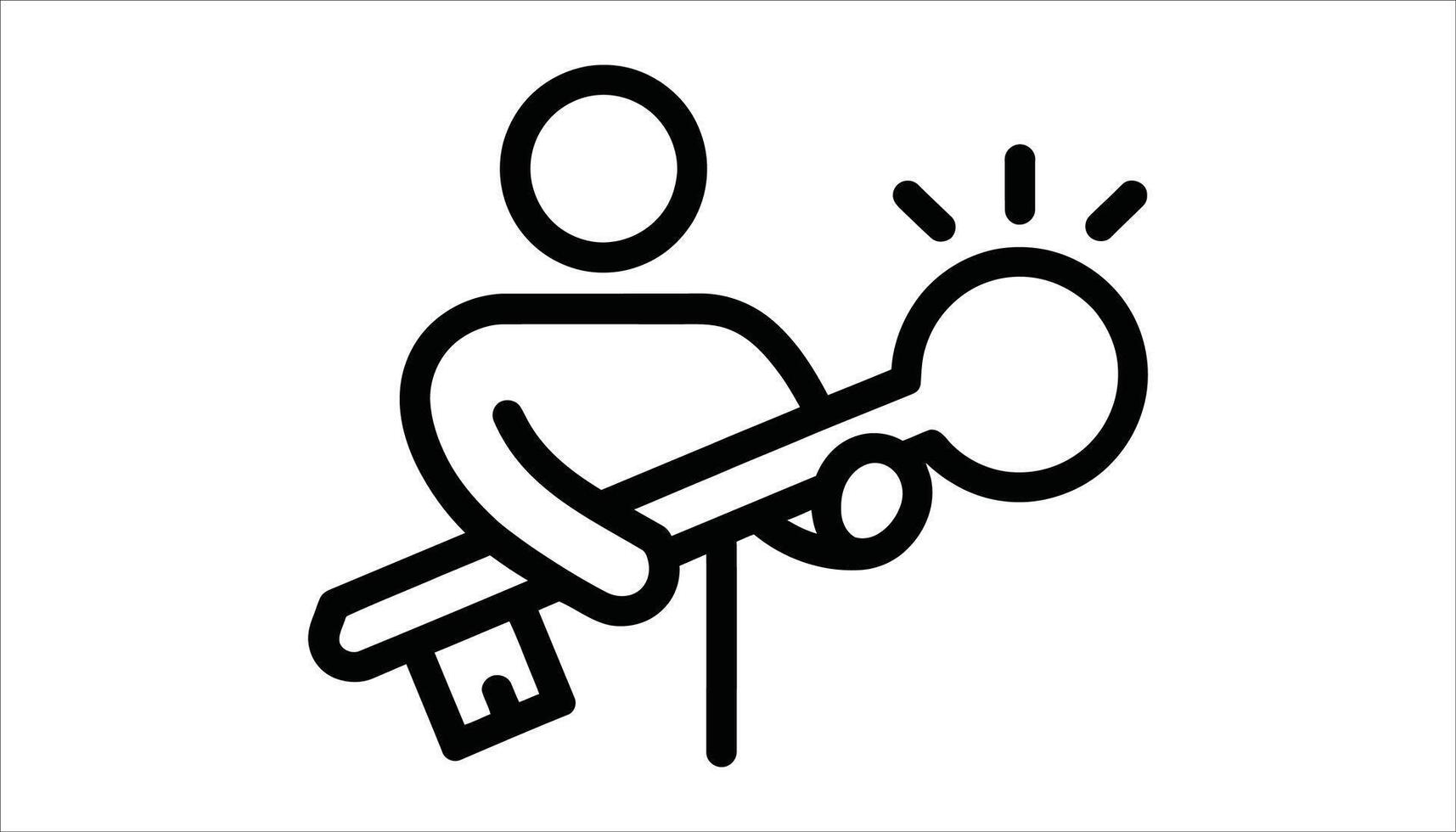 Person Holding Key with Lightbulb. Concept of Ideas and Solutions vector