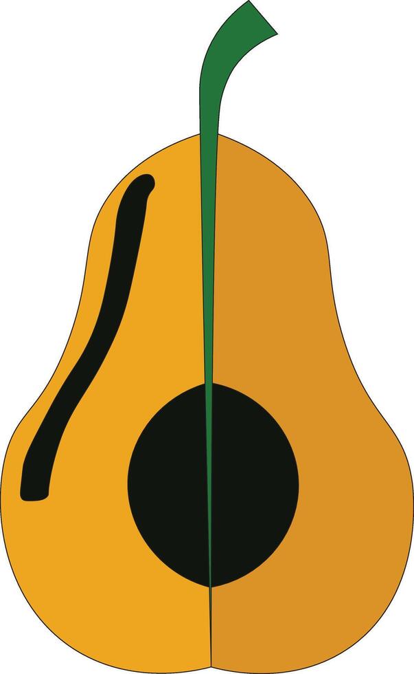 Papaya yellow color art illustration design vector