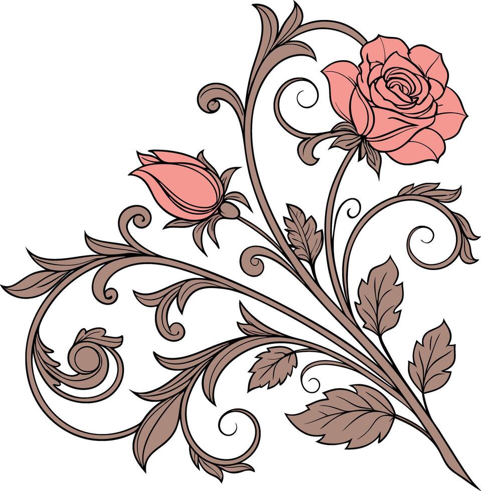 Floral design with roses vector