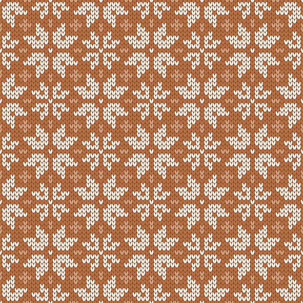 Christmas and New Year traditional knitted seamless pattern. Norwegian style sweater. Wool texture with stars snowflakes. Holiday background. vector