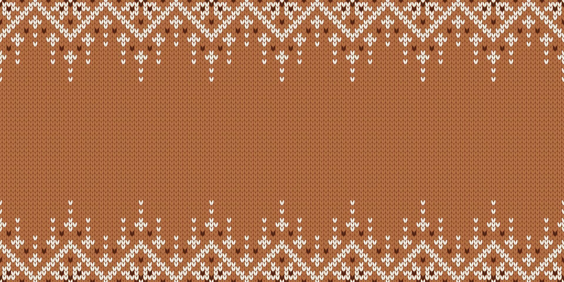 Knitwear wide texture. Christmas template with empty place for text. Traditional seasonal seamless background for holiday design. Winter knitted sweater pattern with snowflakes. vector