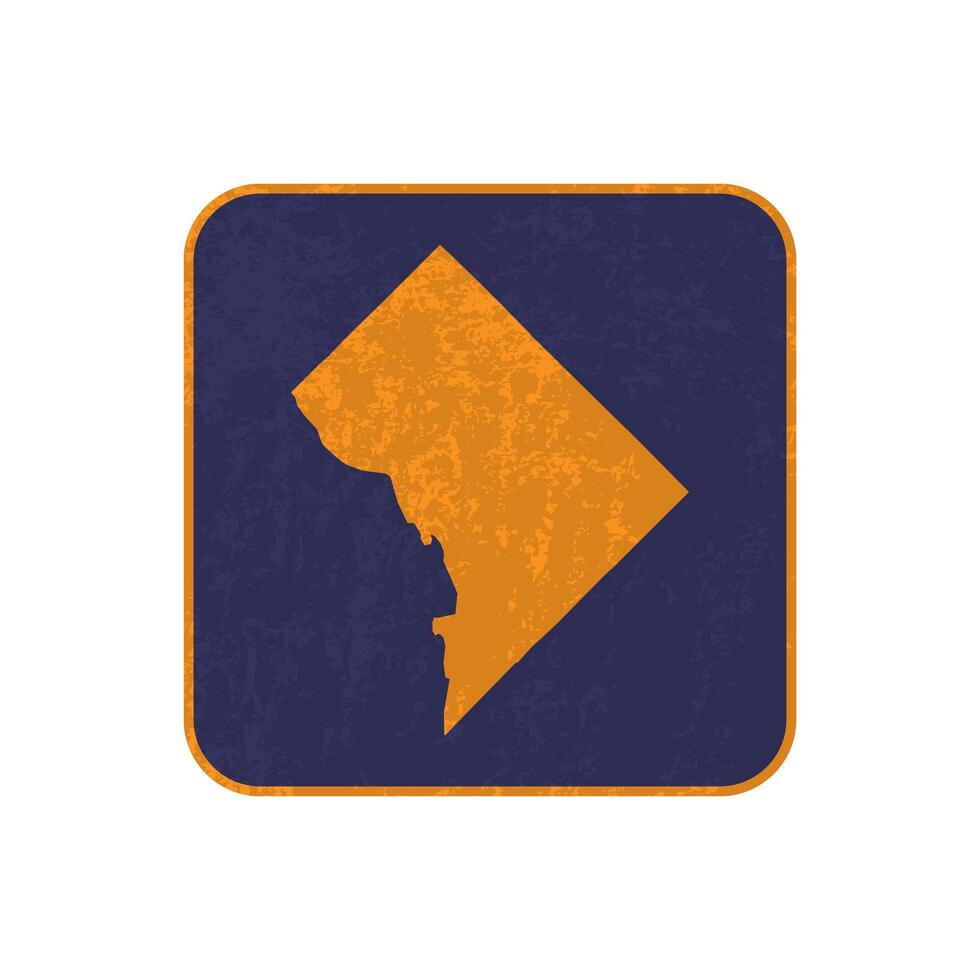 Washington DC map square with grunge texture. vector