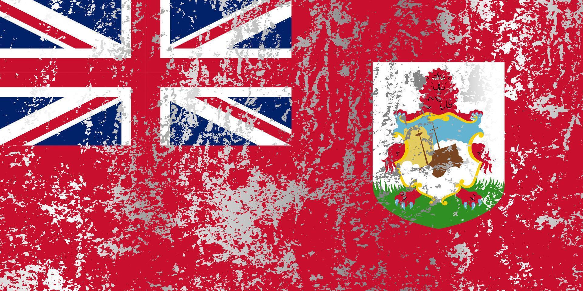 Bermuda flag with grunge effect. vector