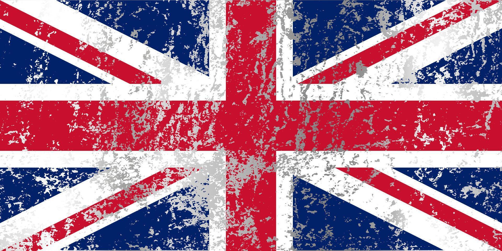 UK flag with grunge effect. vector