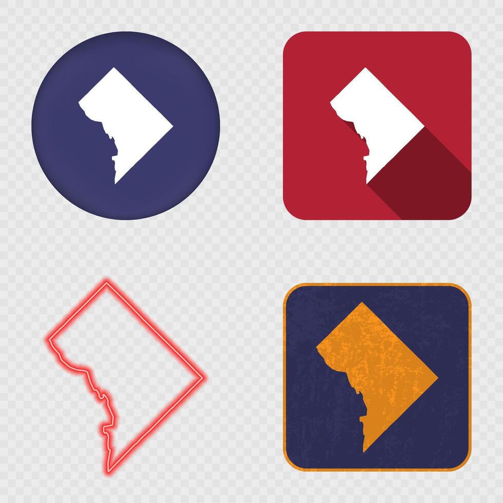Washington DC Map Icons Collection vector