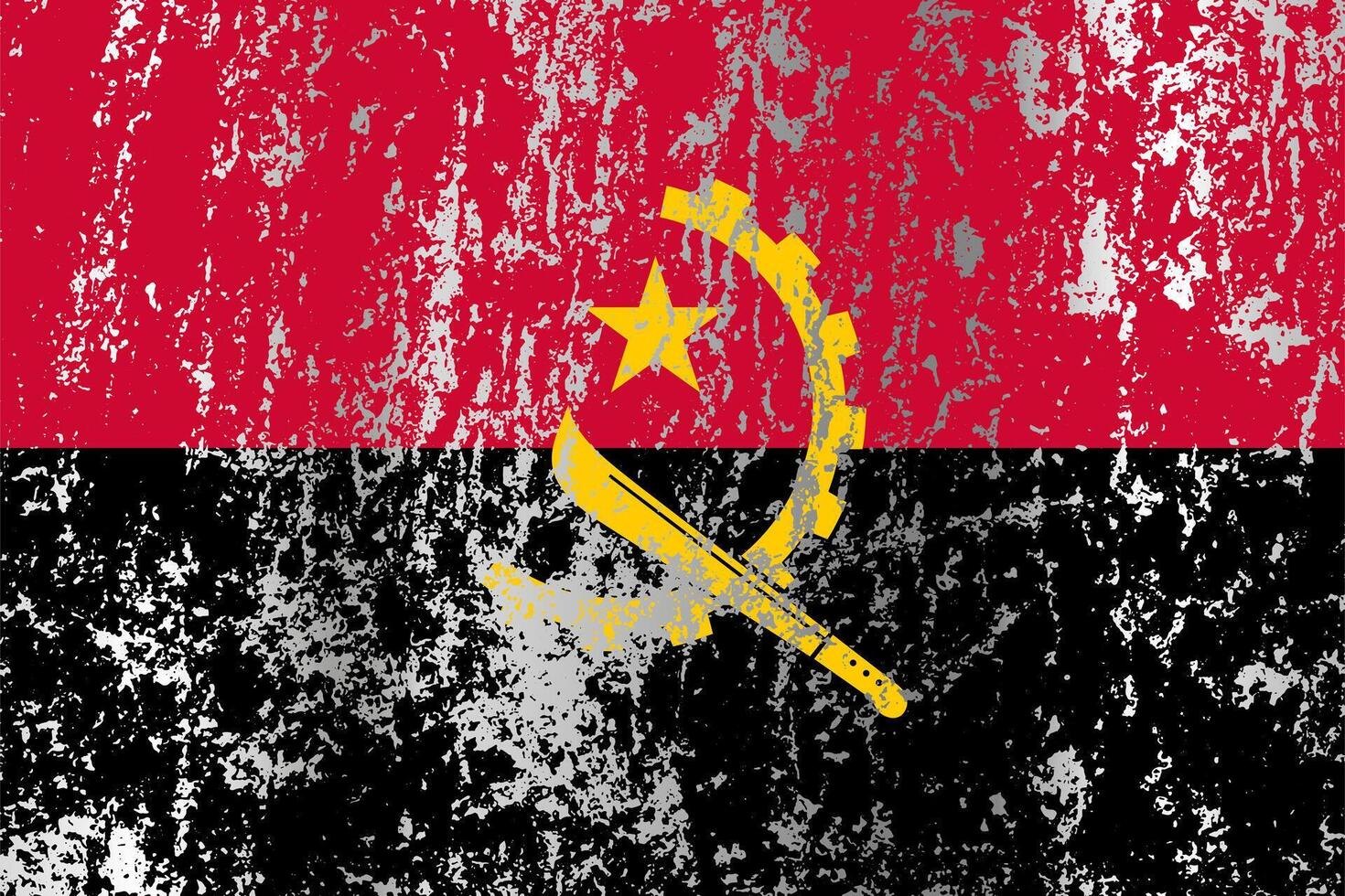 Angola flag with grunge effect. vector