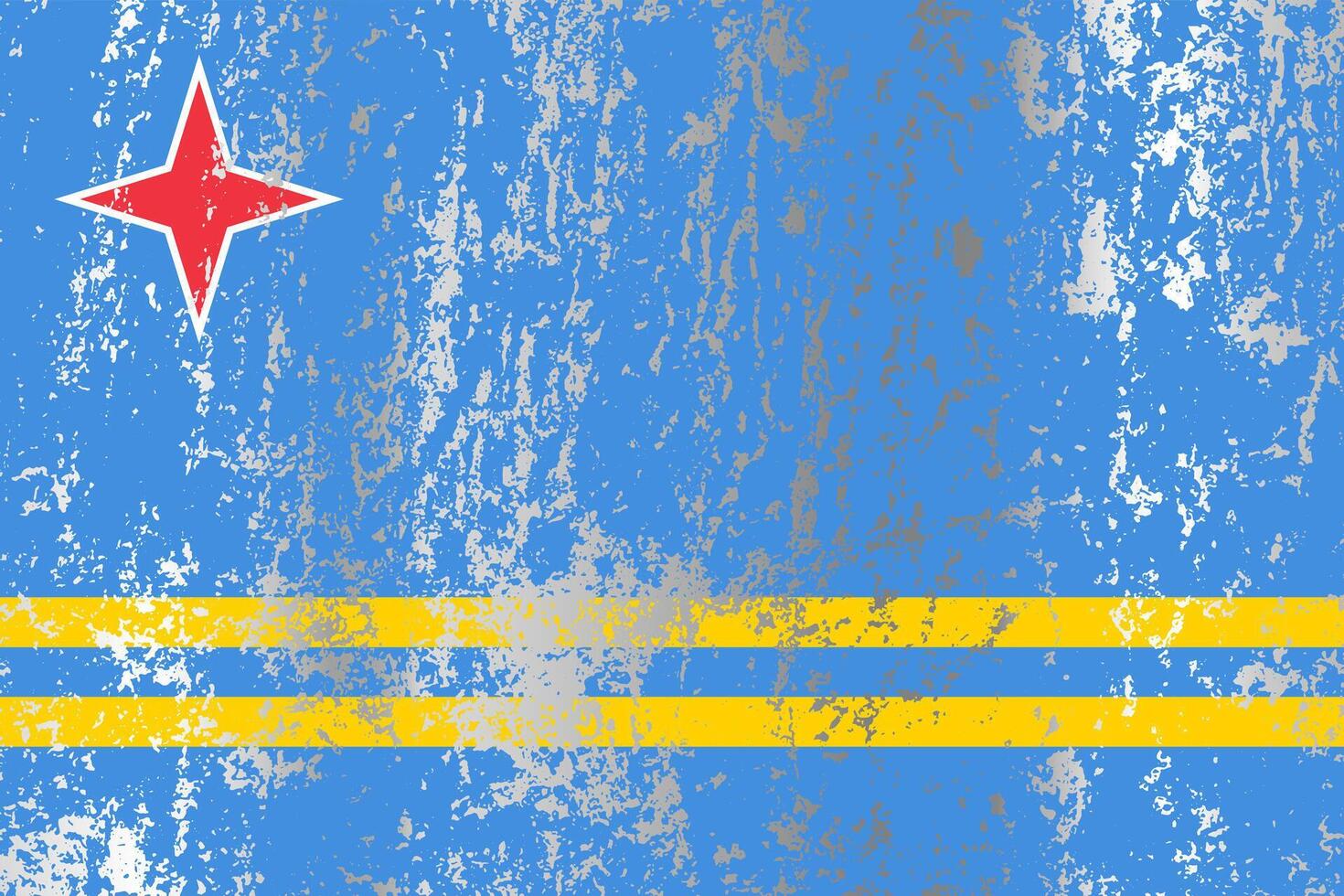 Aruba flag with grunge effect. vector