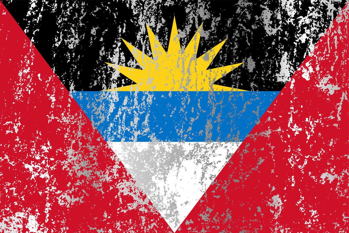 Antigua and Barbuda flag with grunge effect. vector