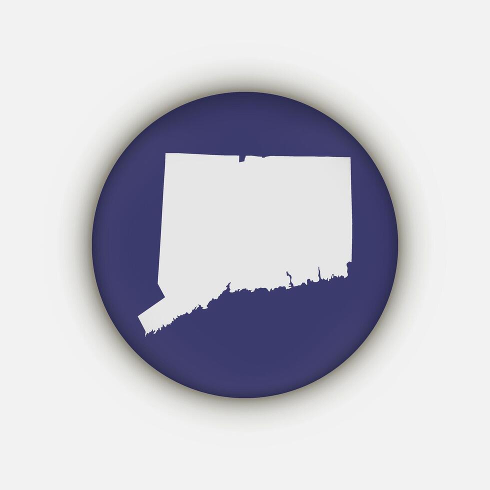 Connecticut map circle with shadow vector