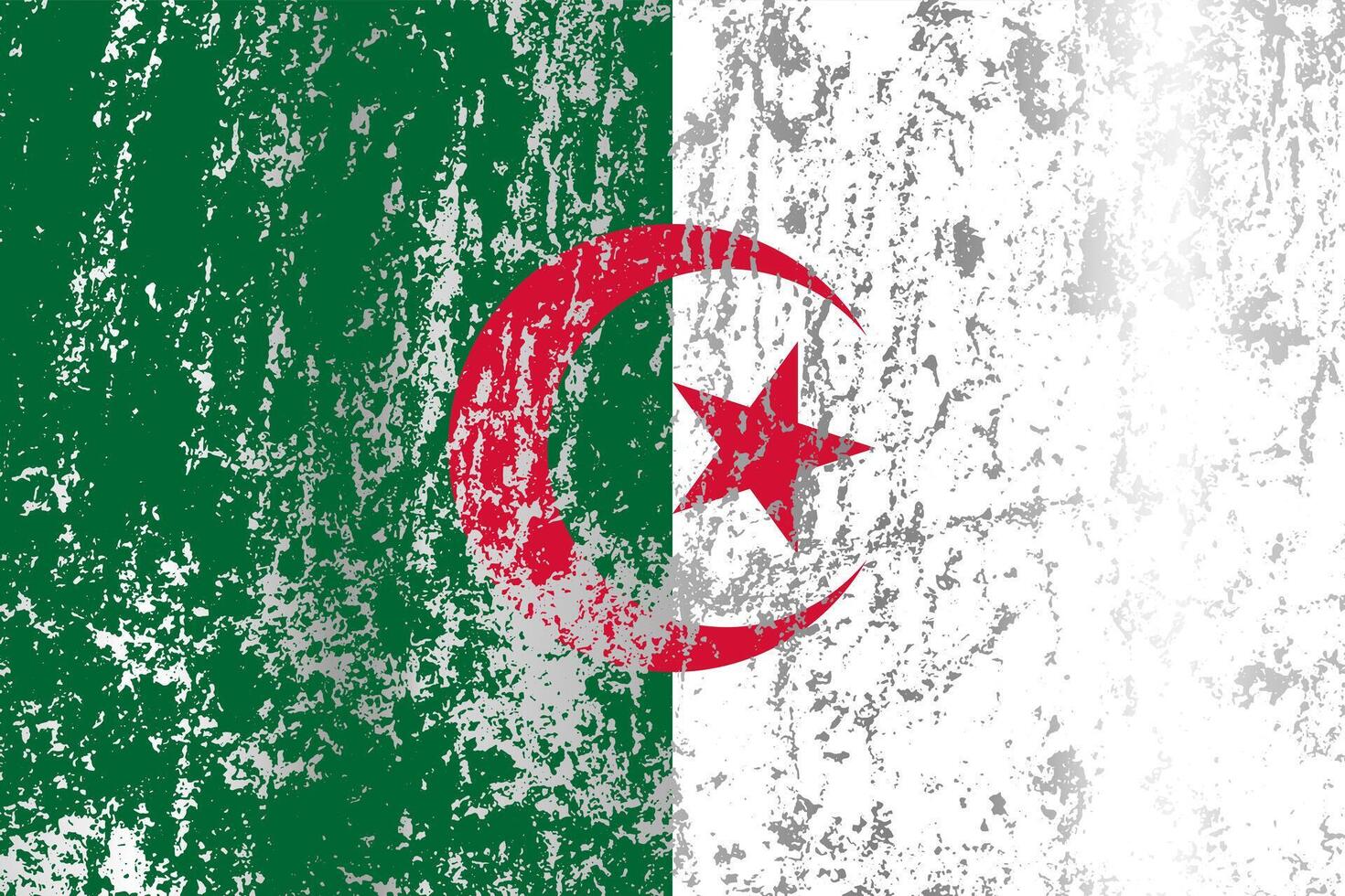 Algeria flag with grunge effect. vector