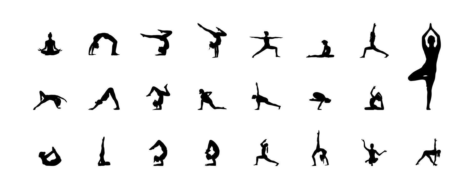 Yoga Silhouette Set vector