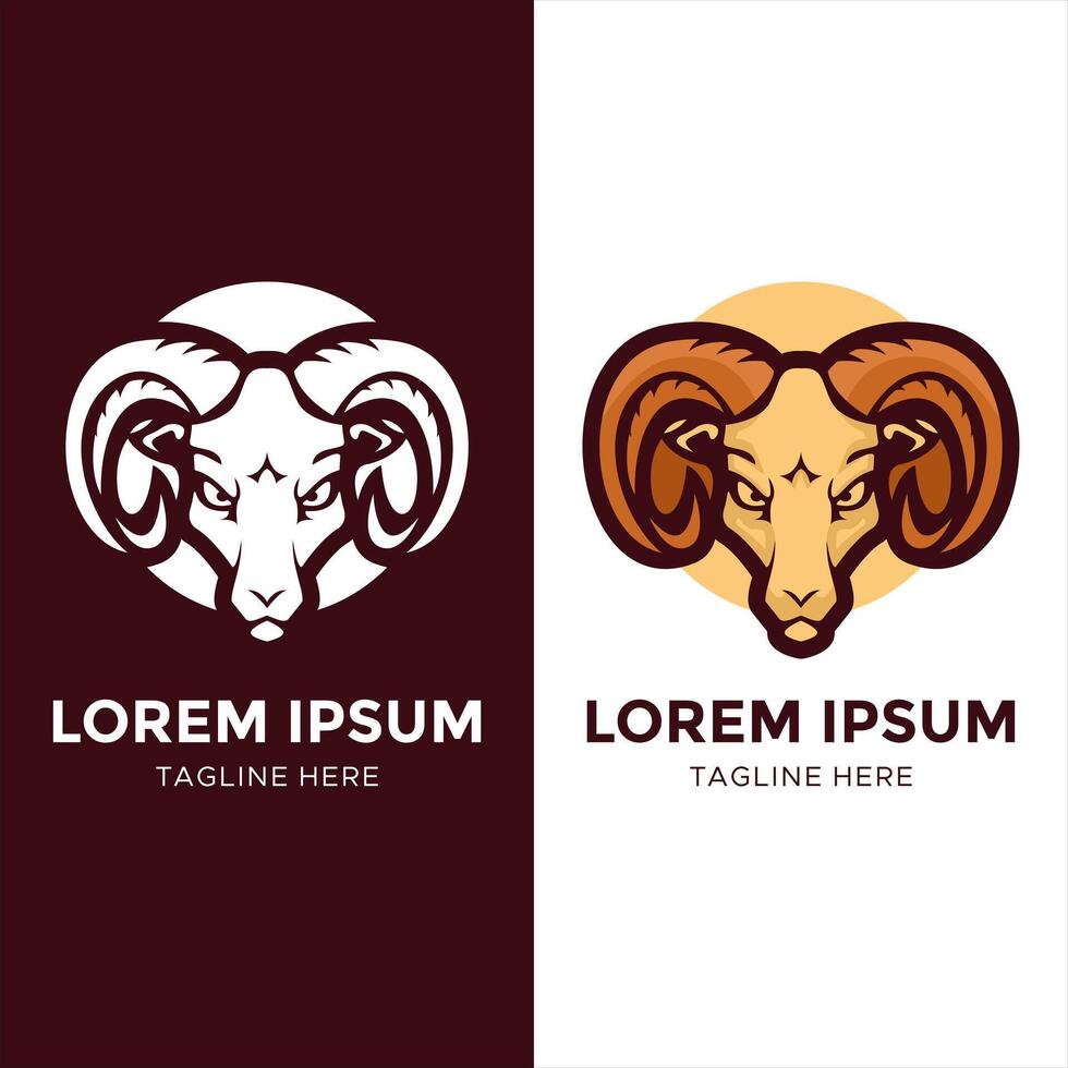 gaming goat head logo design vector