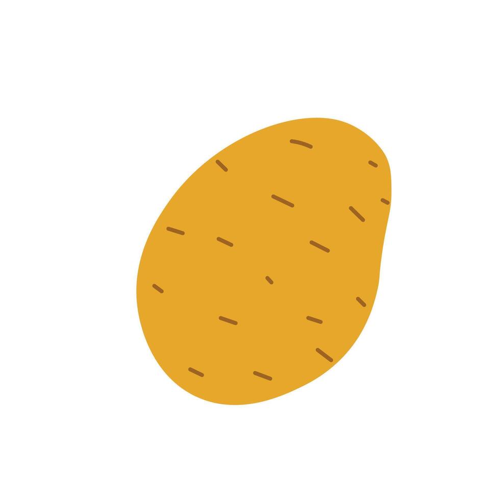 Flat style illustration of potato, ideal for healthy eating, cooking projects, and vegetable-inspired designs. vector