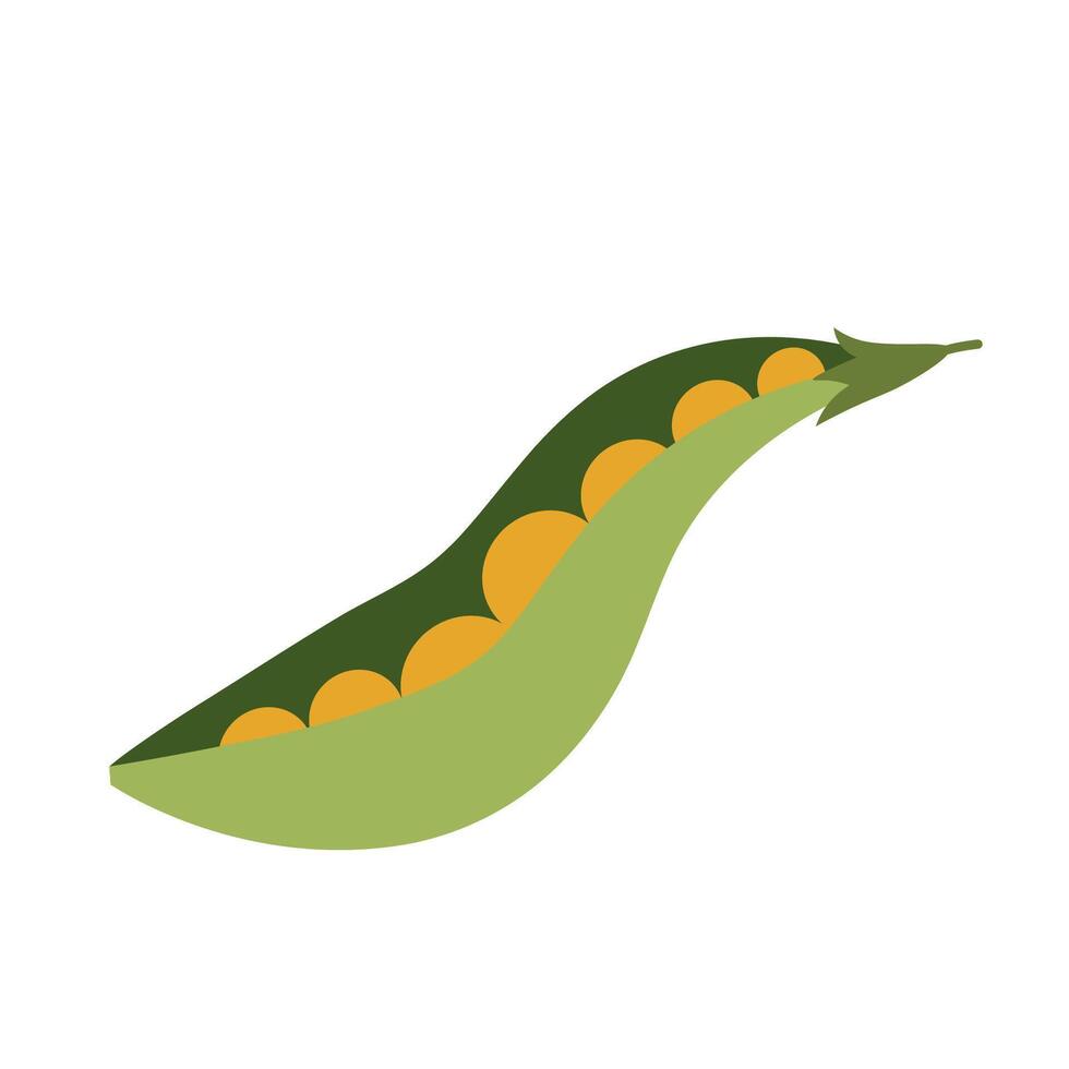 Flat style illustration of pea, ideal for healthy eating, cooking projects, and vegetable-inspired designs. vector