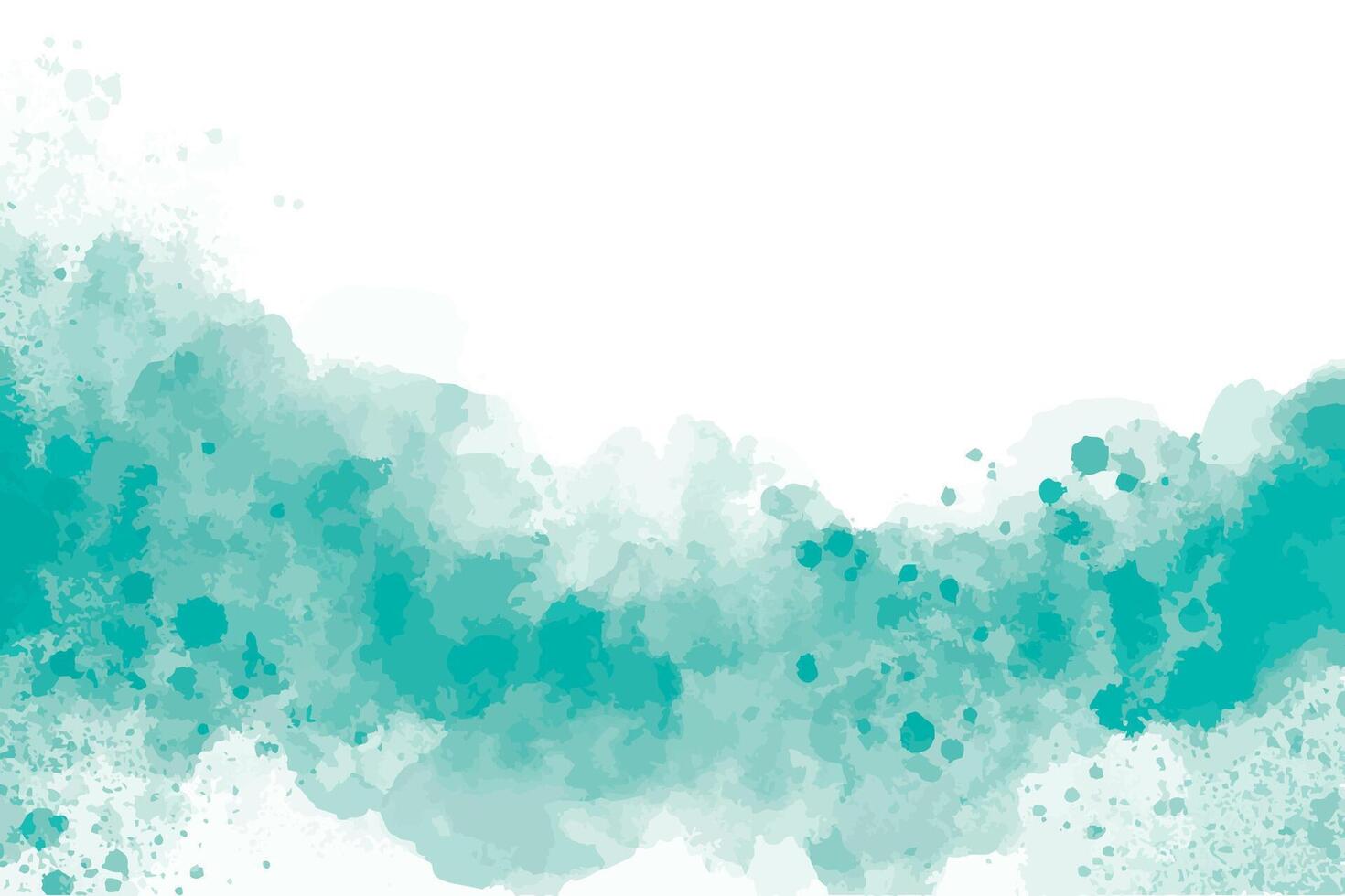 Abstract turquoise watercolor horizontal background vector