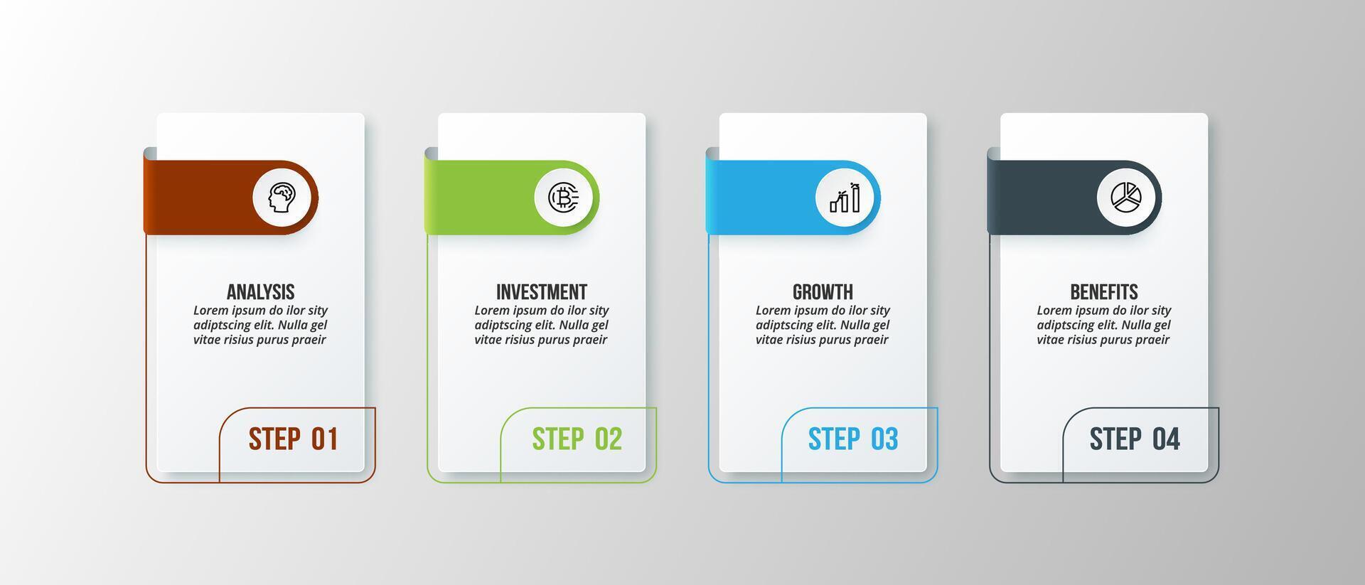 4 steps business presentation vector
