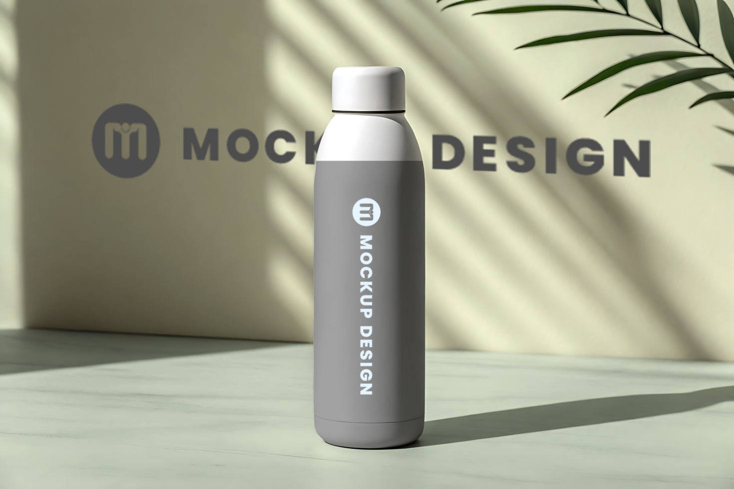 Realistic Bottle Mockup with Customizable Label Design psd