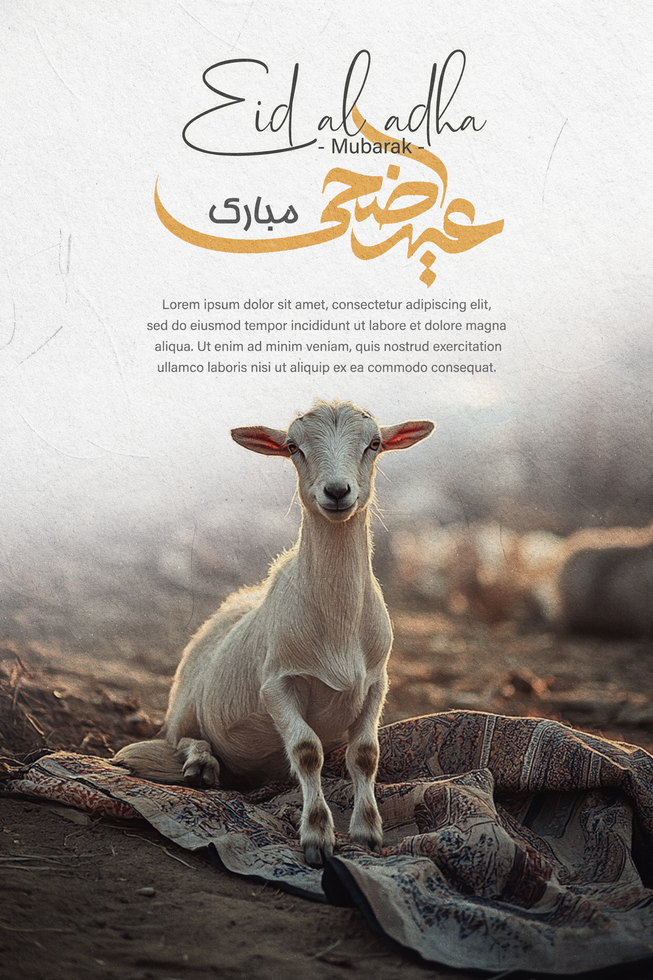 Islamic Greeting For Eid Ul Adha Featuring Intricate Design With Arabic Calligraphy psd