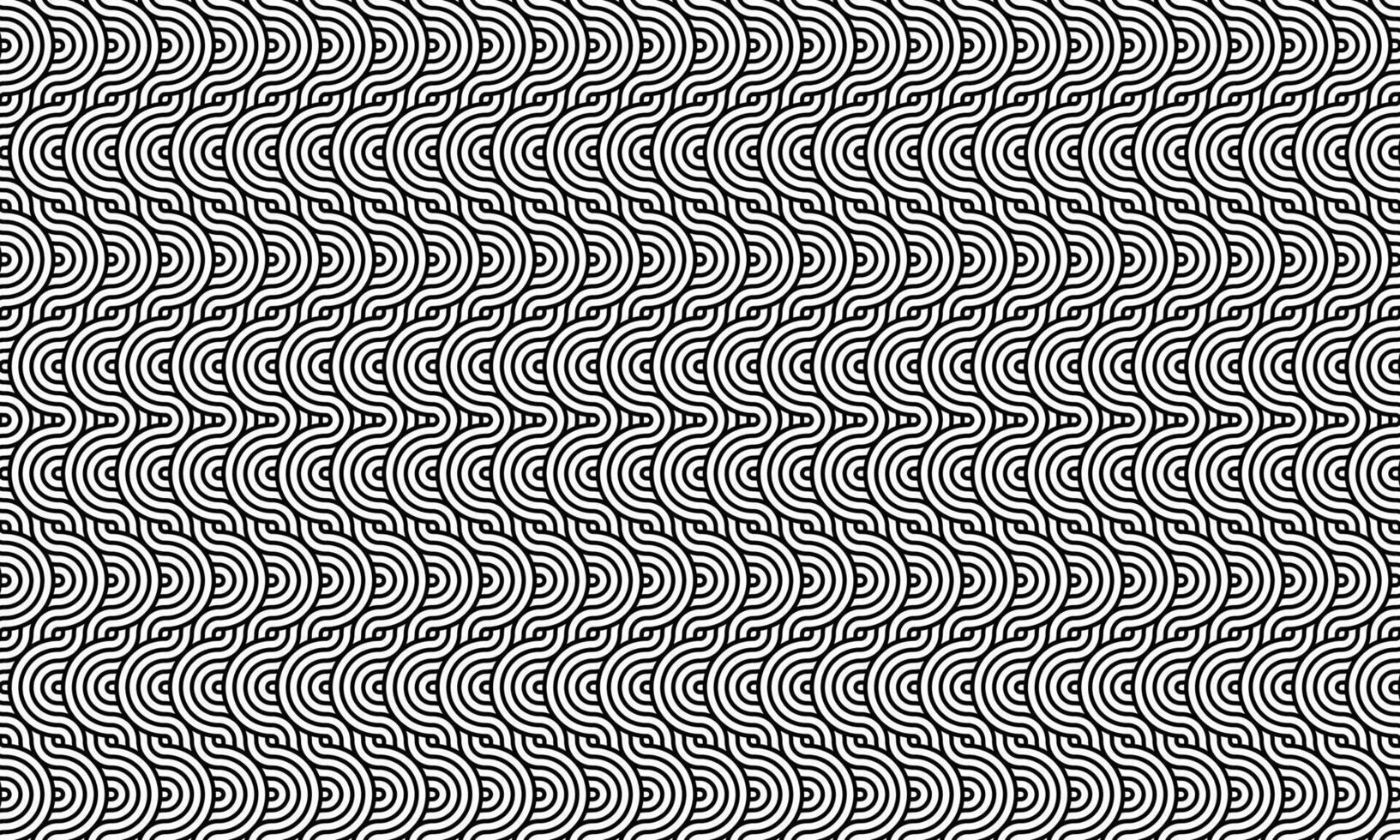 Overlapping circles pattern, Japanese wave pattern, Geometric pattern. creative monochrome pattern background vector