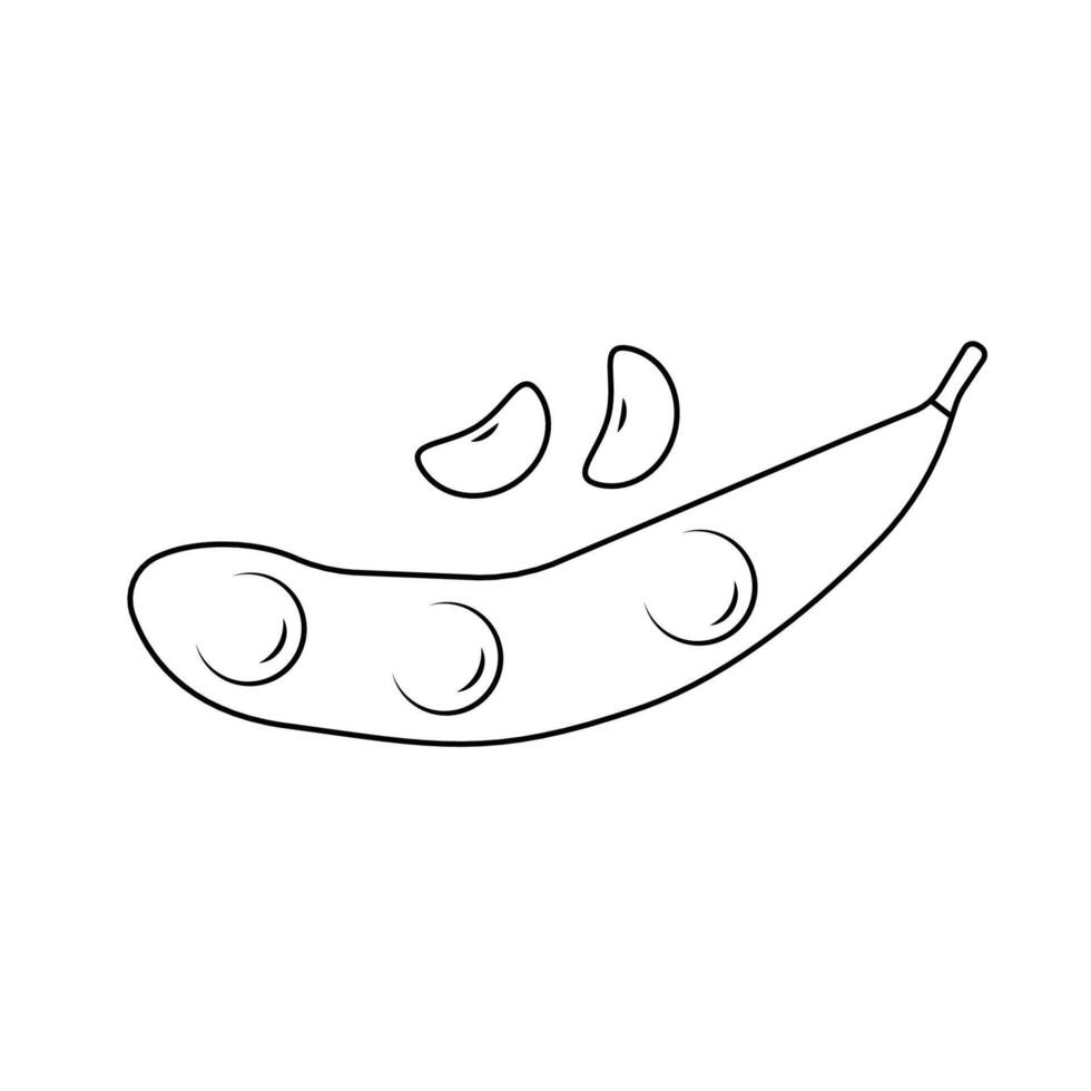 Edamame Outline Icon Illustration on White Background vector