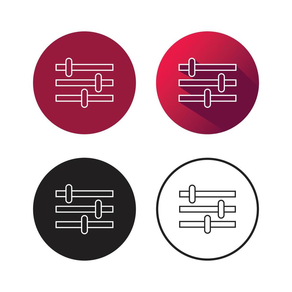 Circular icons representing sliders for adjustments and settings set vector