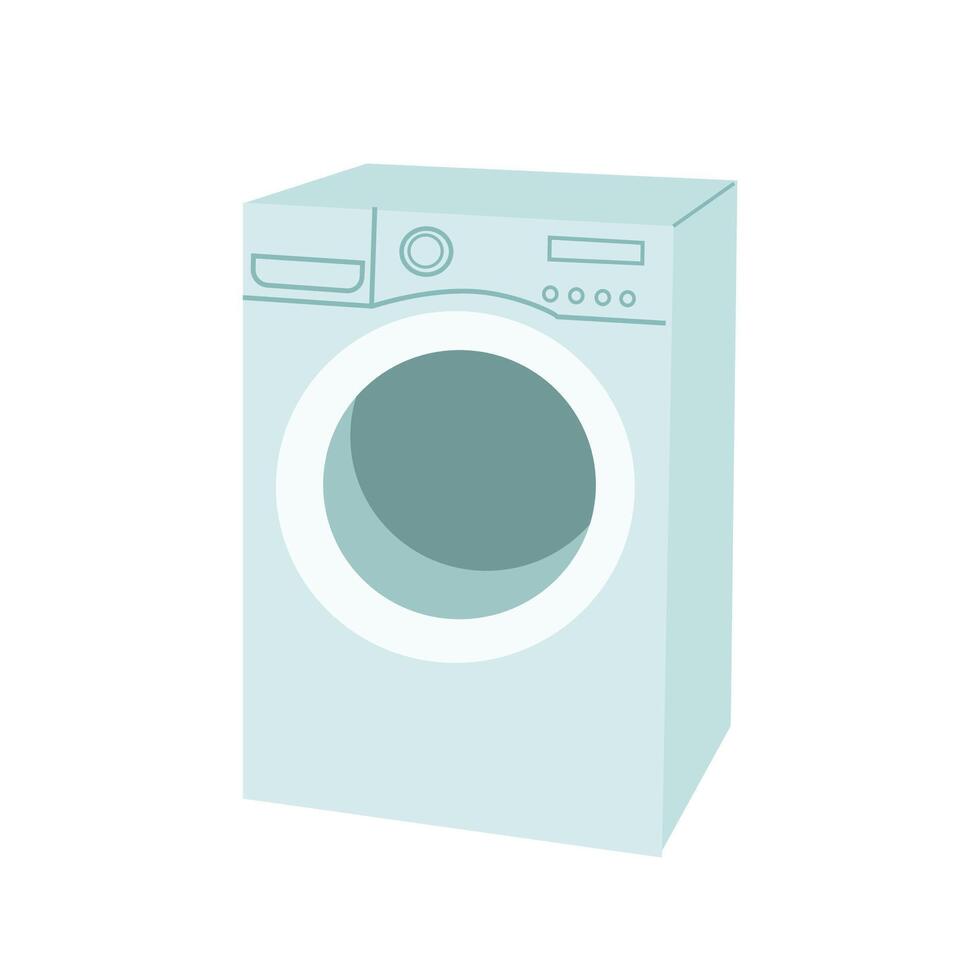 Washing machine laundry isolated on white background . vector