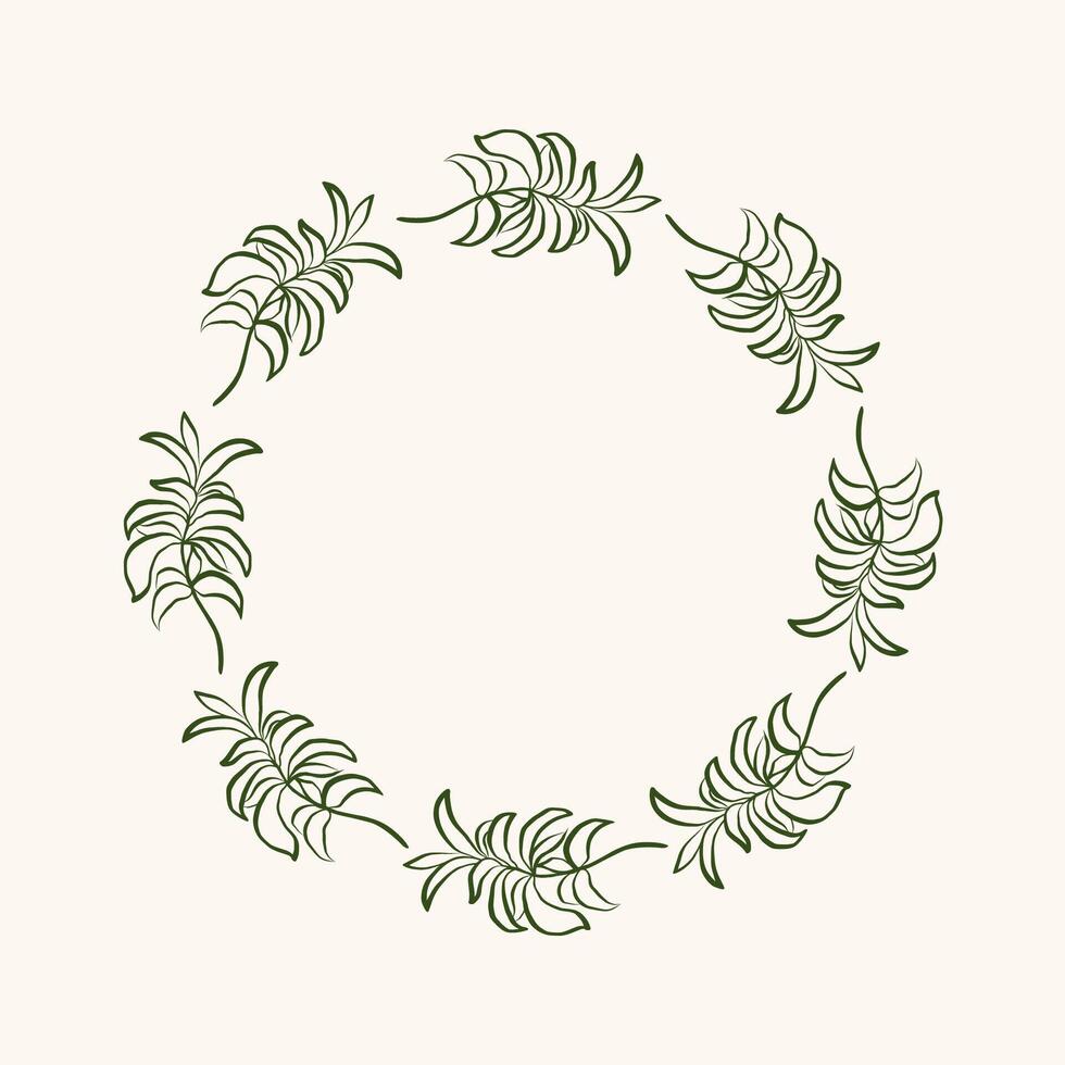 Round frame with Stevia plant for text on isolated background. Sketch with sweet branches sugar substitute. Design for label, card, logo, sign, print. Hand drawn Honey grass against diabetes, food vector