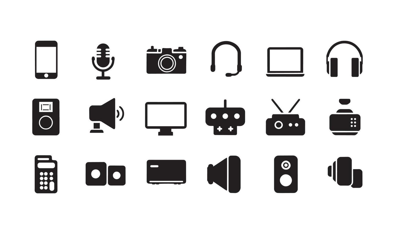 Digital Devices and Technology Silhouettes for Modern UI Design vector