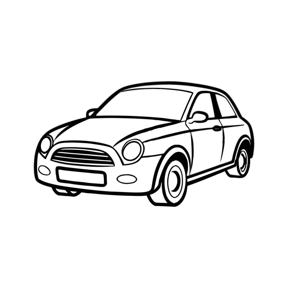 Simple Car Illustration in Black for Transportation and Automotive Designs vector