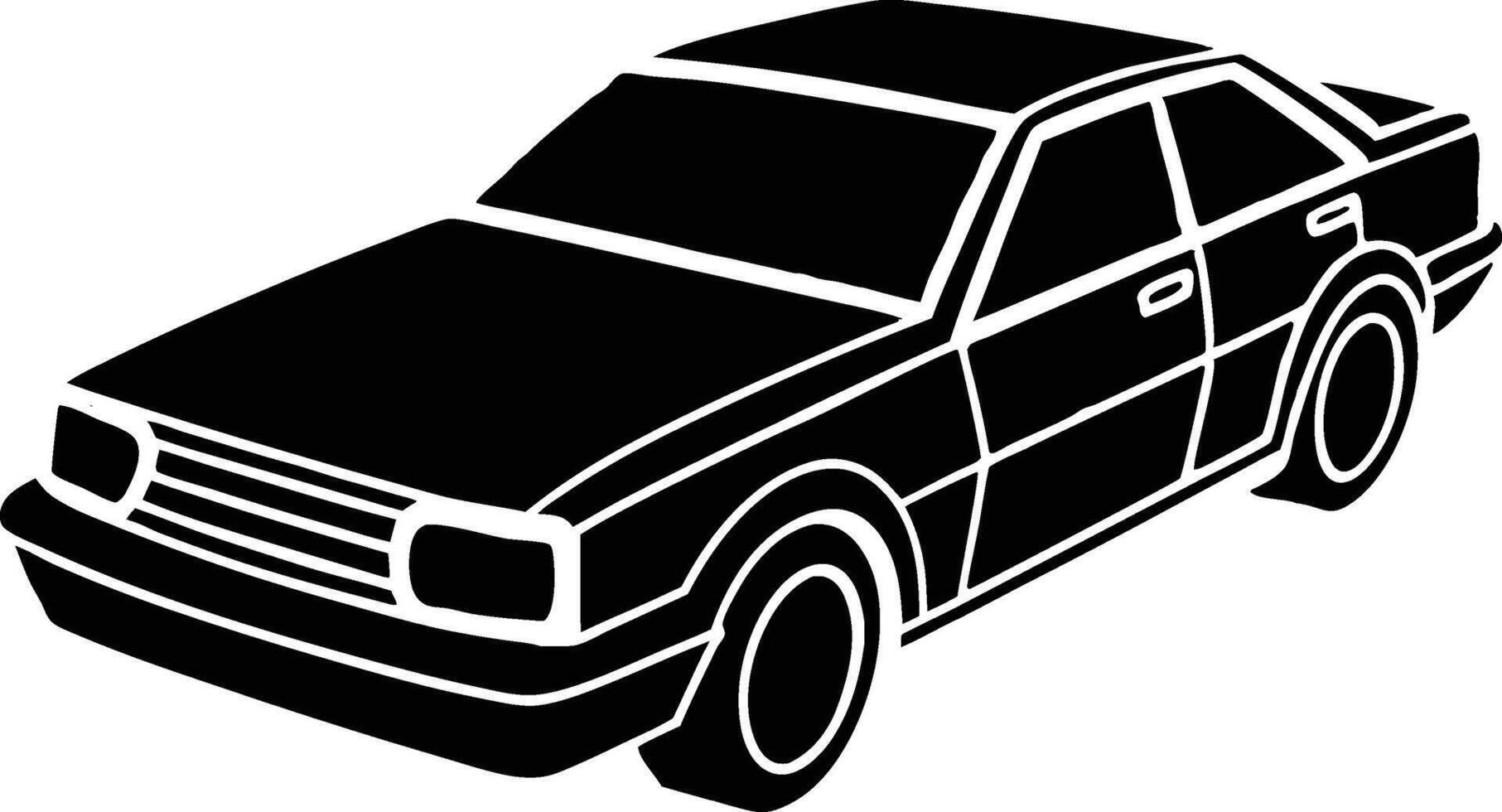 Retro Classic Black Muscle Car with Vintage Design Elements vector
