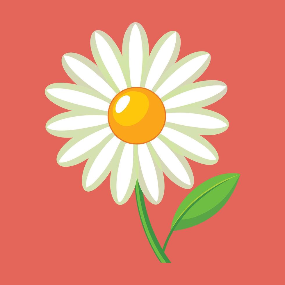 Minimalist Daisy Flower Illustration for Floral, Botanical, and Nature Designs vector