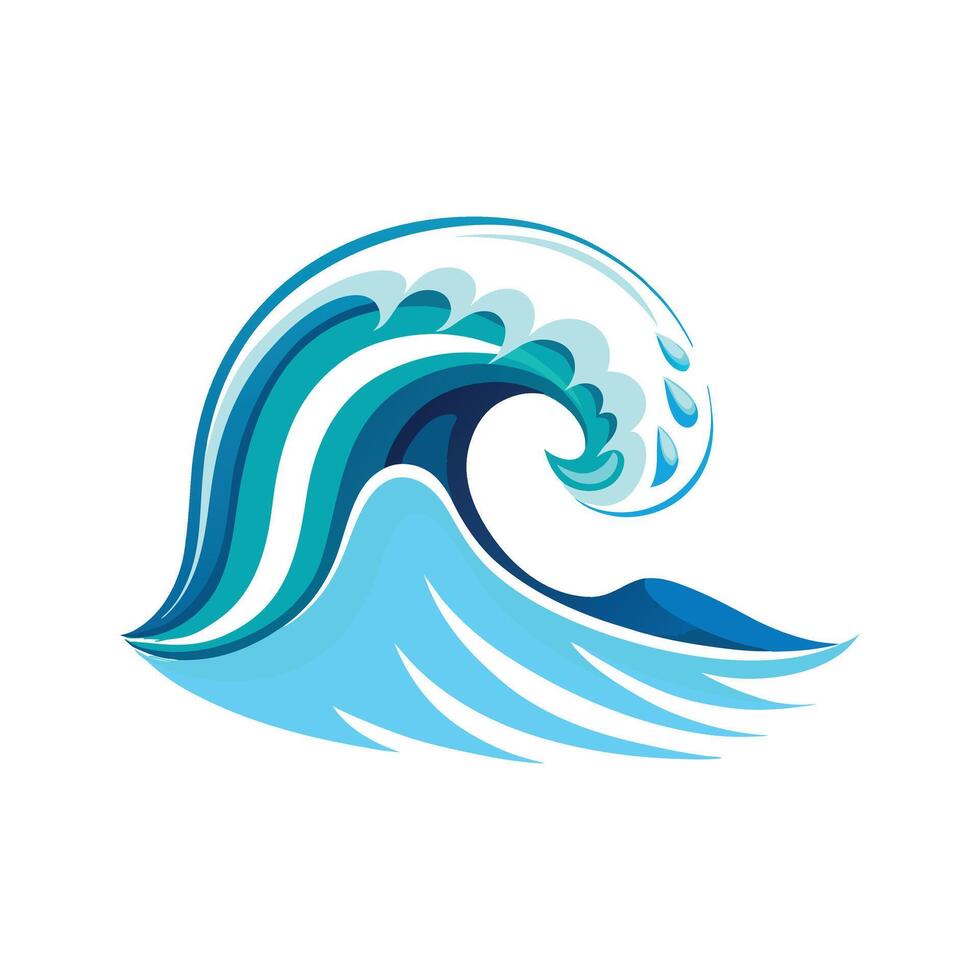 Ocean Wave Illustration with Water Splash Beautiful Nature Artwork for Beach Surf and Marine Themes vector