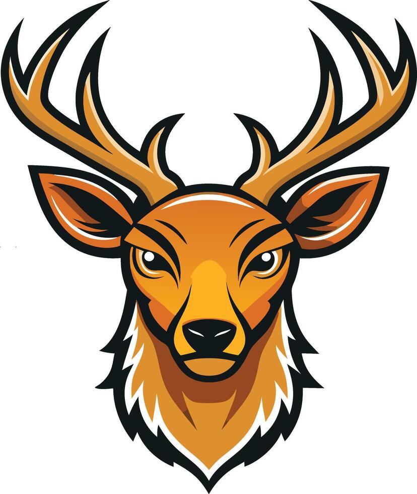 Elegant Deer Head Illustration for Wildlife, Hunting, and Nature-Inspired Branding vector