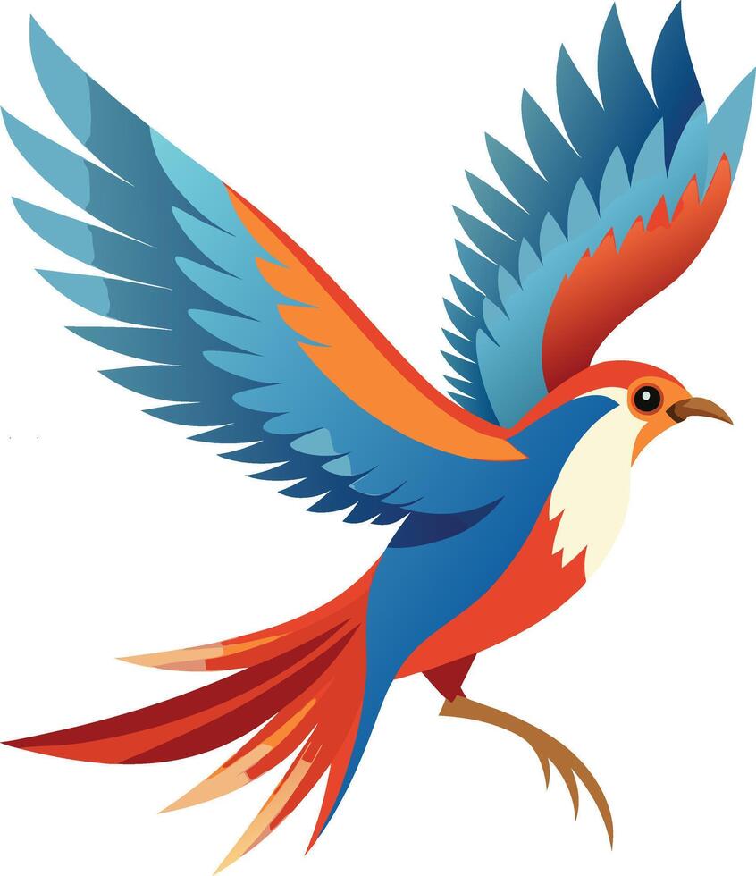 Majestic Bird with Open Wings Hand Drawn Artistic Illustration for Wildlife vector