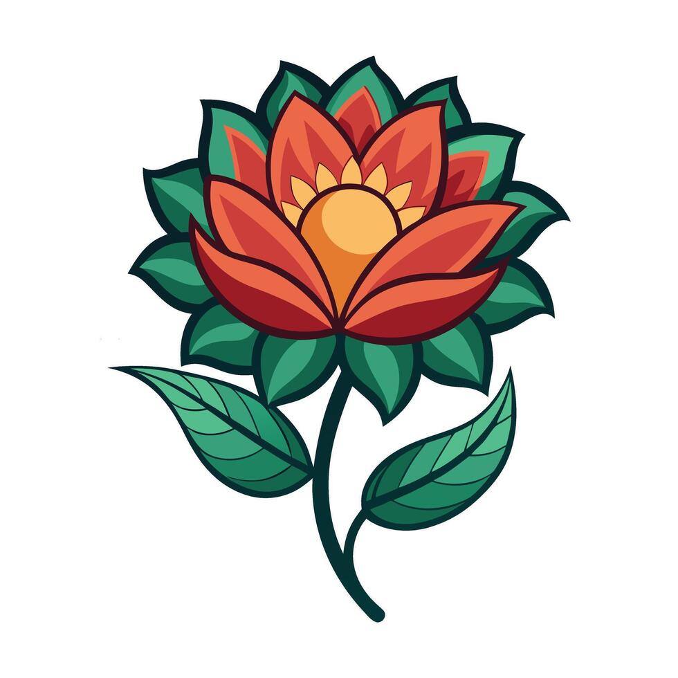 Floral Illustration with Colorful Petals Decorative Flower Artwork for Botanical and Nature Themes vector