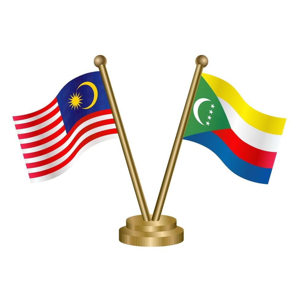 Malaysia and Comoros table flag. vector