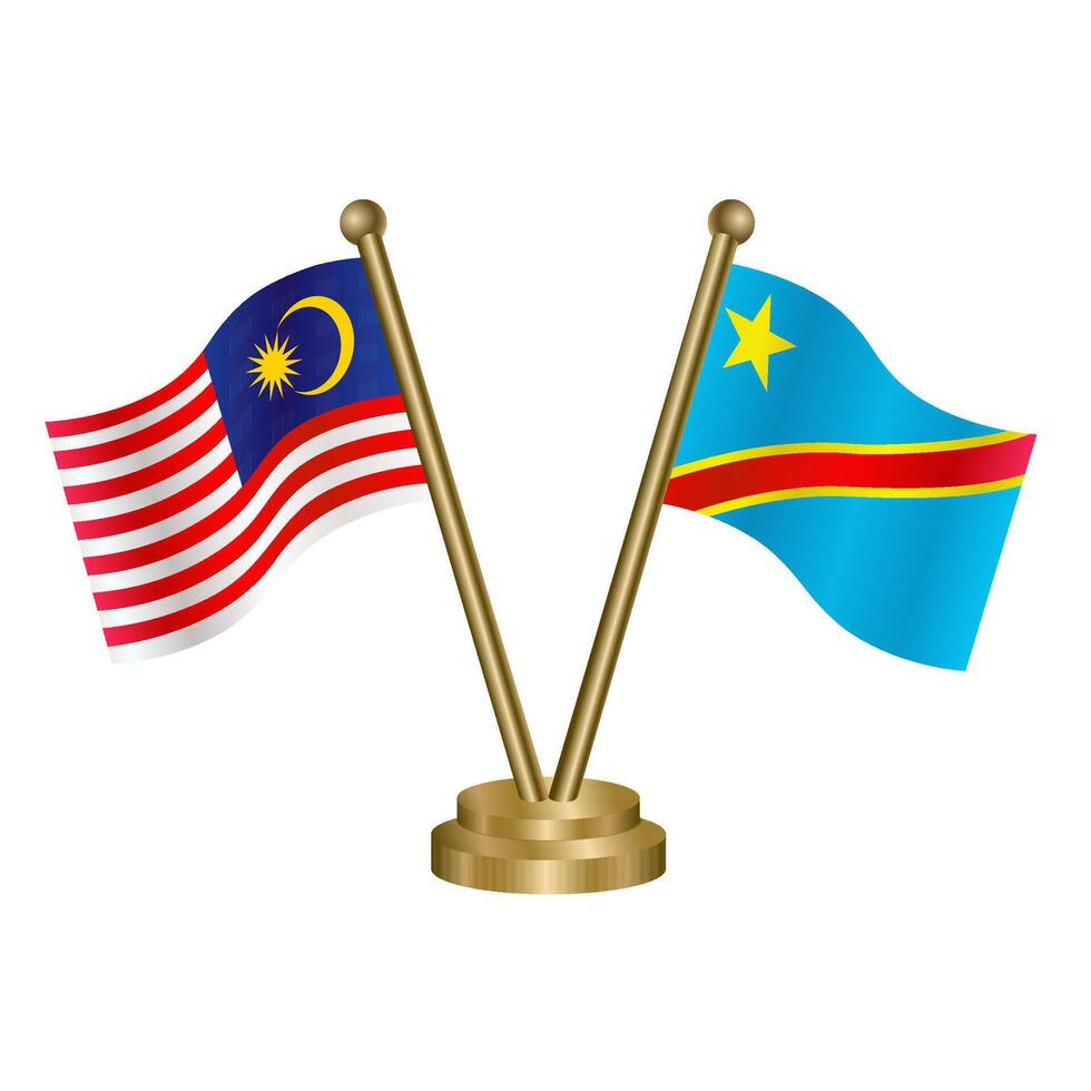 Malaysia and Congo table flag. vector