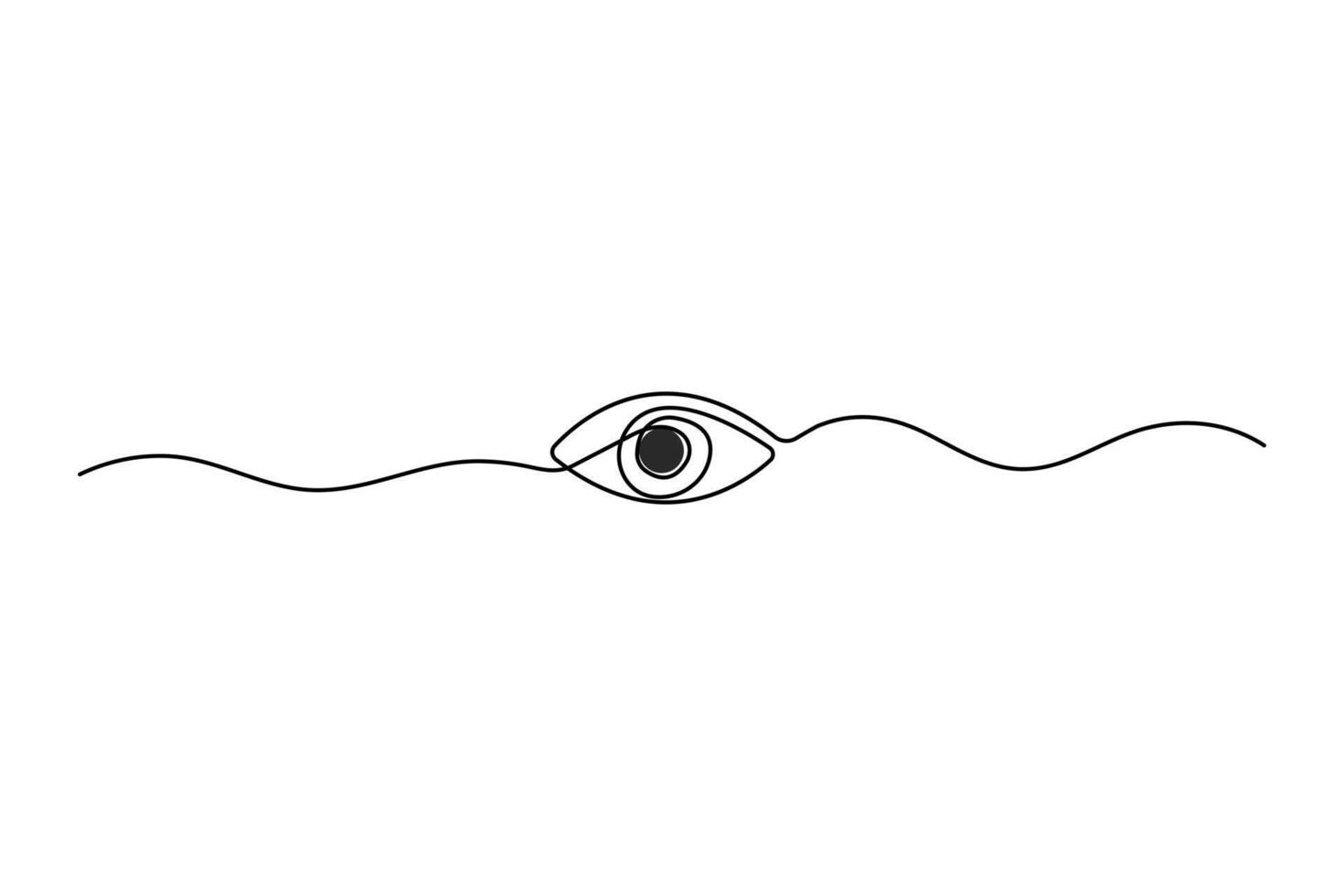 Eye continuous one line hand drawn to outline art design vector