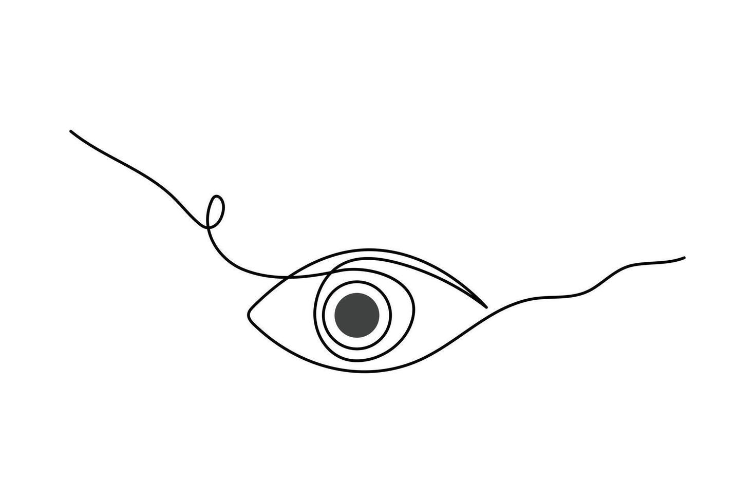 Simple illustration of eye icon continuous single line art drawing vector