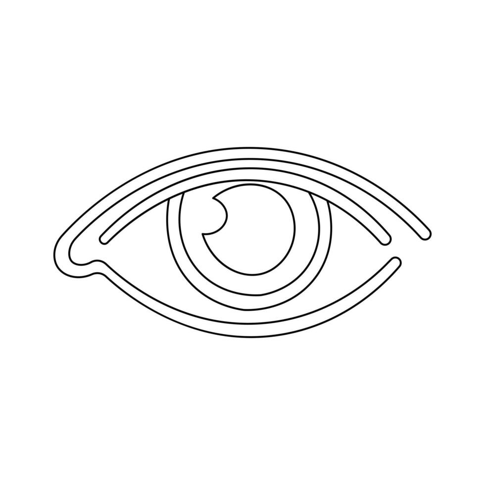 Simple illustration of eye icon continuous one line art drawing vector