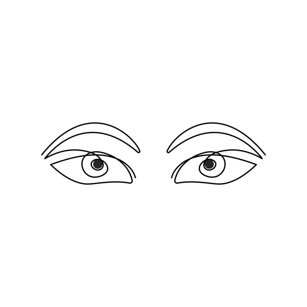 Eye icon outline illustration continuous one line art drawing and minimalist style vector
